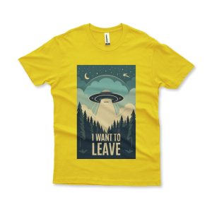 Camiseta Estonada I Want to Leave amarelo canário