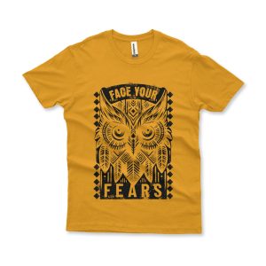 Camiseta Face Your Fears amarelo ouro
