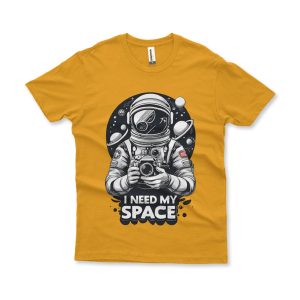 Camiseta I Need My Space amarelo ouro