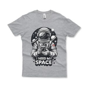 Camiseta I Need My Space cinza mescla