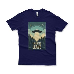 Camiseta Plus Size I Want to Leave azul marinho