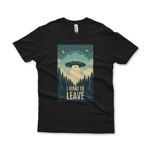 Camiseta Plus Size I Want to Leave preto