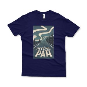 Camiseta Plus Size Psycho Path azul marinho
