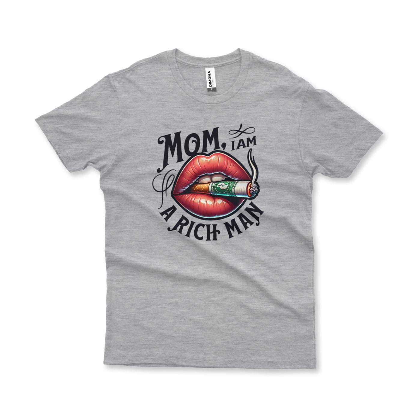 Camiseta Plus Size Rich Man cinza mescla