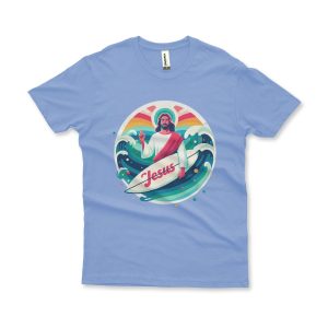 Camiseta Estonada Jesus Surf azul royal