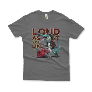Camiseta Estonada Loud As You Like It cinza chumbo