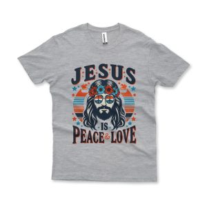 Camiseta Peace & Love cinza mescla