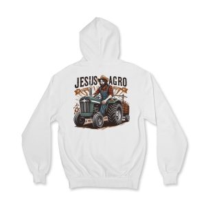 Moletom Zíper Jesus é Agro branco